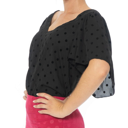 Black Polka dot top - Pure Flamenco