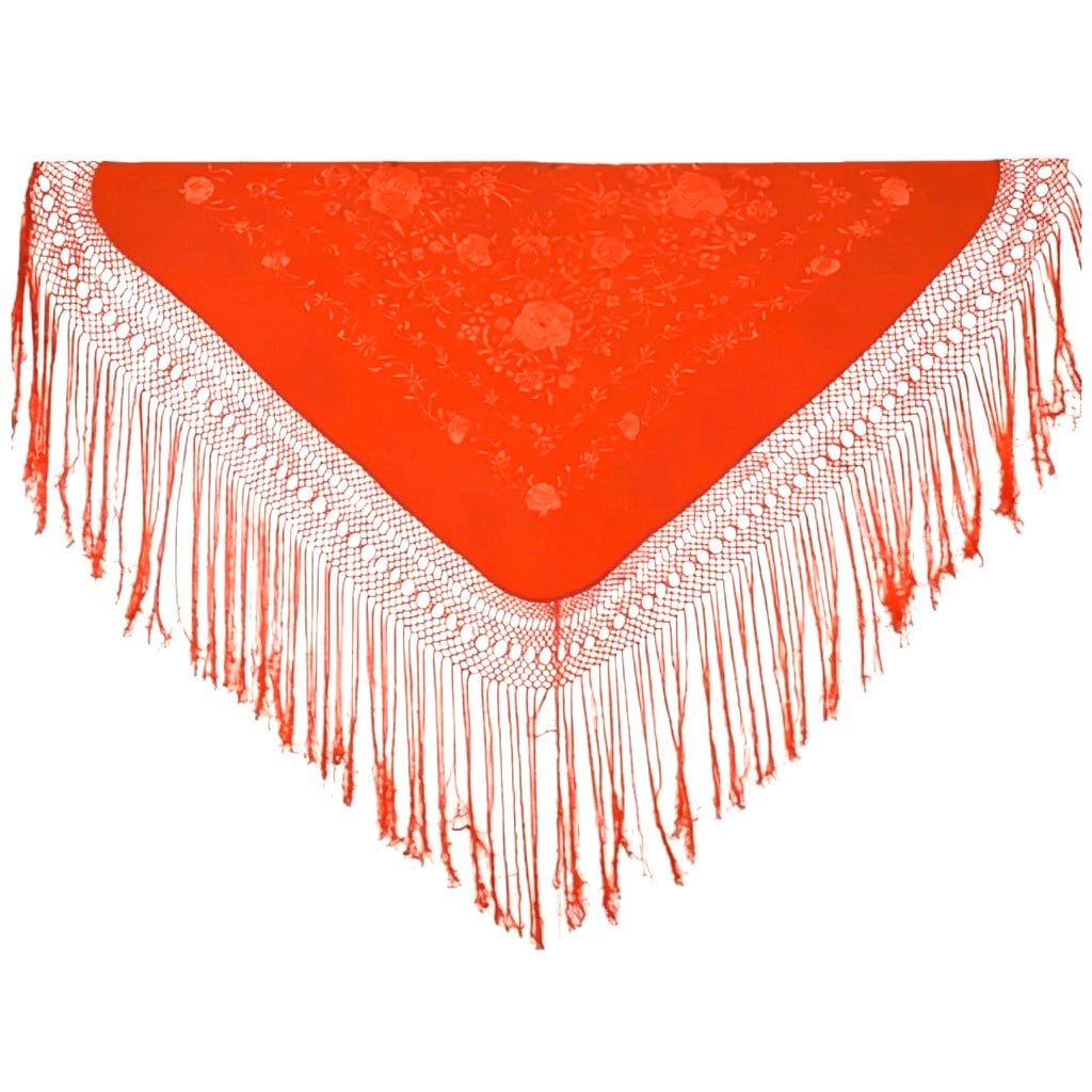 Orange Silk Manton 53" - Pure Flamenco