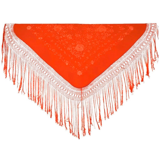 Orange Silk Manton 53" - Pure Flamenco