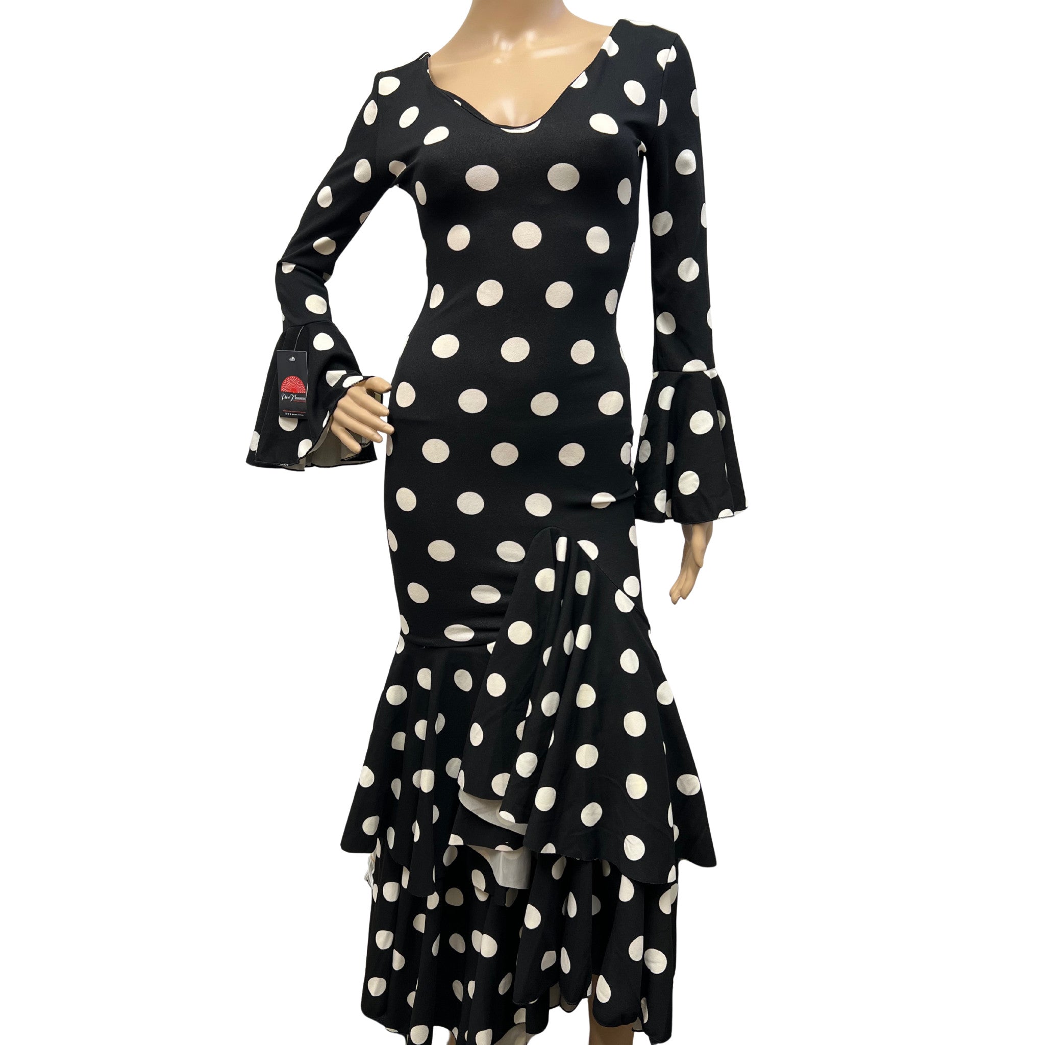 Polka Dot Dress Black - Pure Flamenco