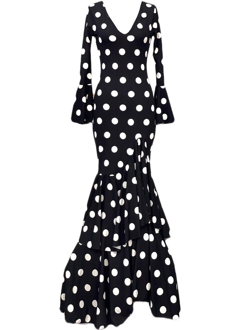Polka Dot Dress Black - Pure Flamenco