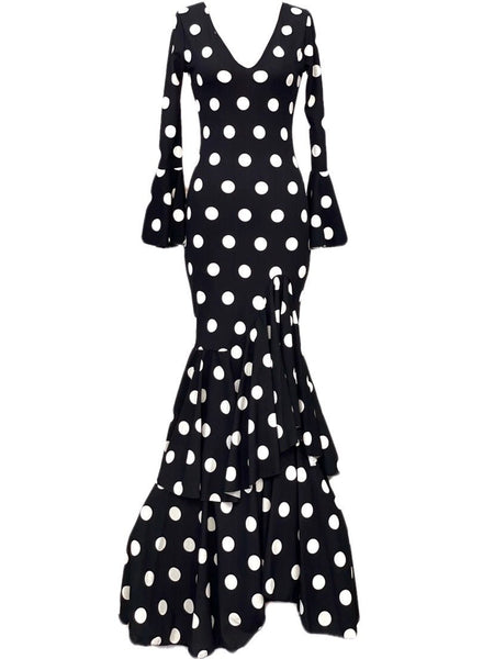 Polka Dot Dress Black - Pure Flamenco