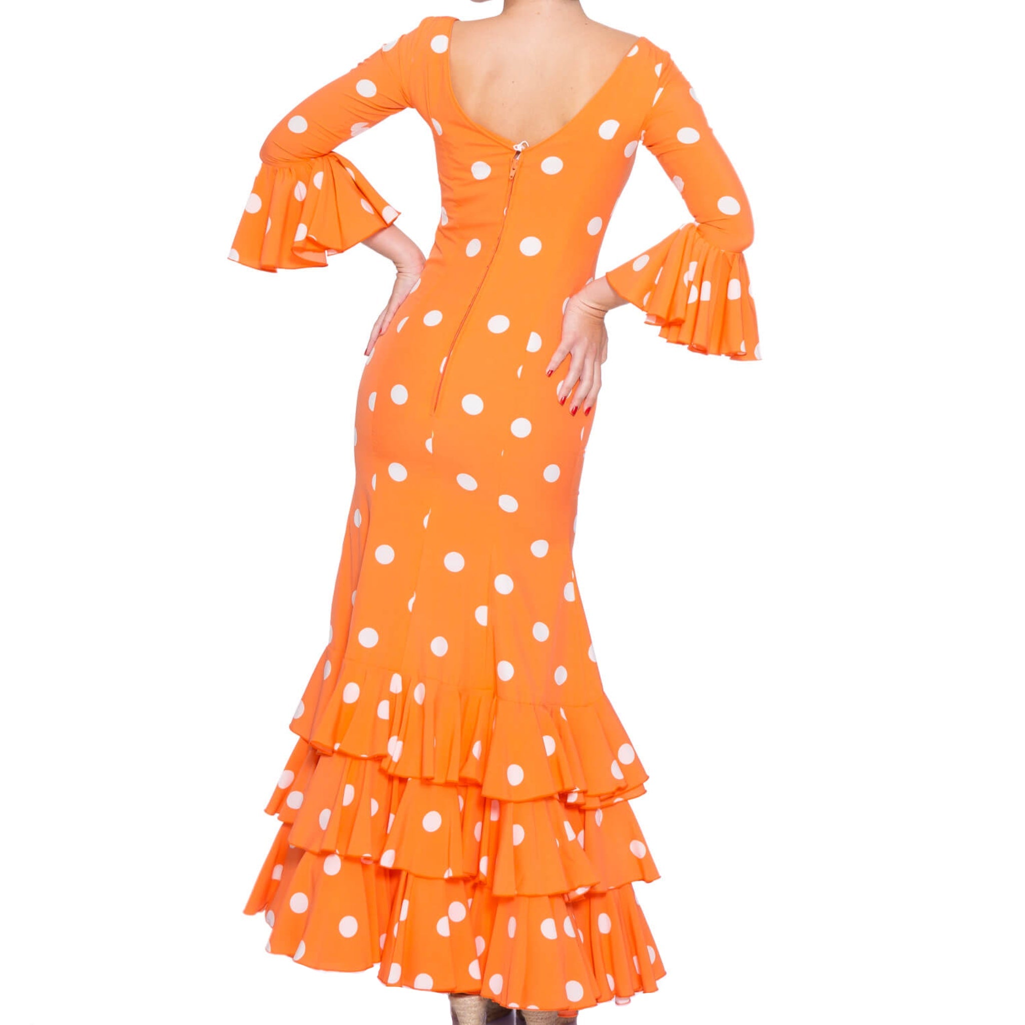 Polka Dot Dress Orange - Pure Flamenco