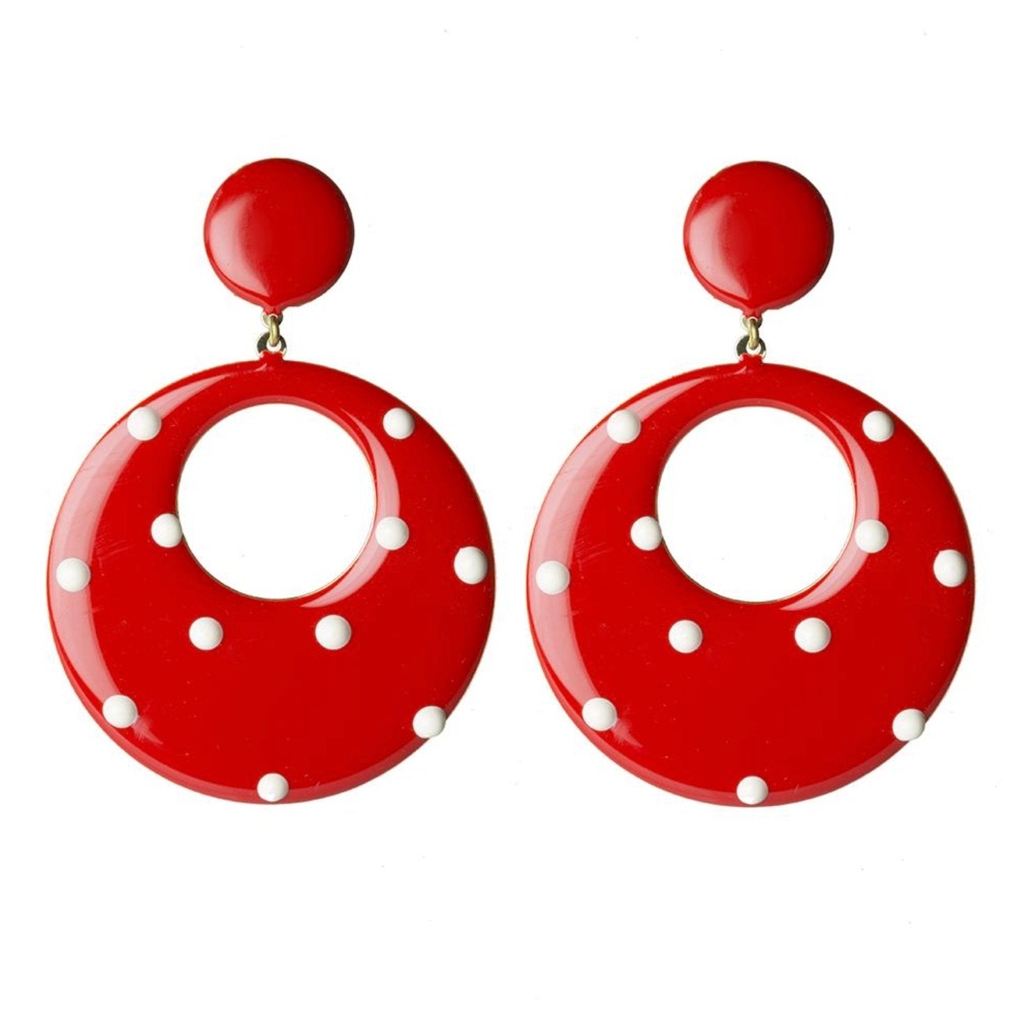 Red polka dot flamenco earring