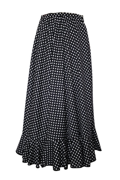 Gril Black polka dot flamenco skirt