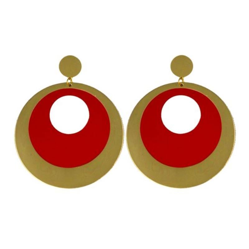 Red gold flamenco earring