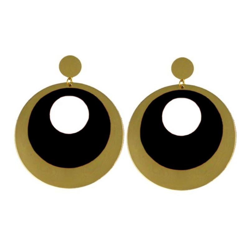 Black gold flamenco earring